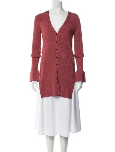Pre-owned Theory V-neck Sweater In Red