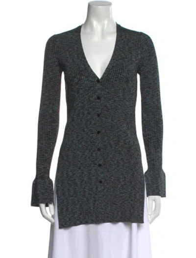 Pre-owned Theory V-neck Sweater W/ Tags In Blue