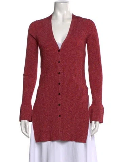 Pre-owned Theory V-neck Sweater W/ Tags In Red