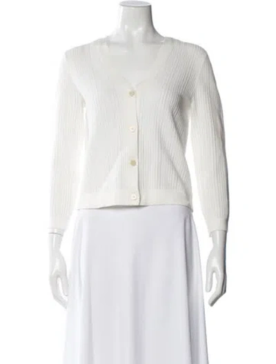 Pre-owned Theory V-neck Sweater W/ Tags In White