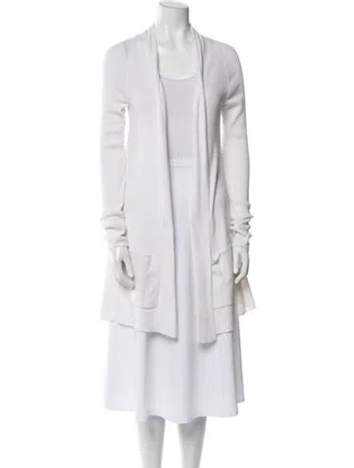 Pre-owned Theory V-neck Sweater In White