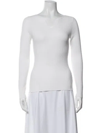 Pre-owned Theory V-neck Sweater In White