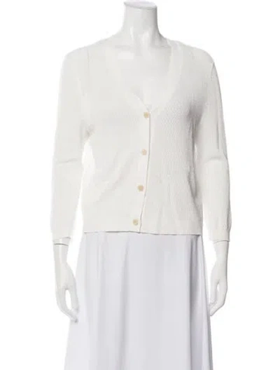 Pre-owned Theory V-neck Sweater In White