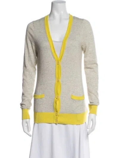 Pre-owned Theory V-neck Sweater In White