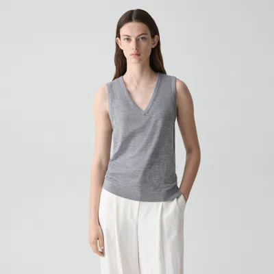 Theory V-neck Tank Top In Regal Wool In Multi