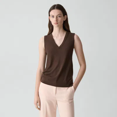 Theory V-neck Tank Top In Regal Wool In Multi