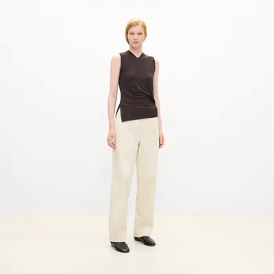 Theory V-neck Tank Top In Soft Rib In Brown