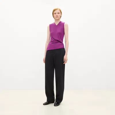 Theory V-neck Tank Top In Soft Rib In Purple