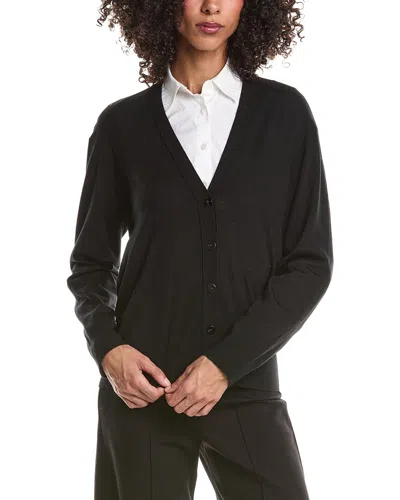 Theory V-neck Wool Cardigan In Black