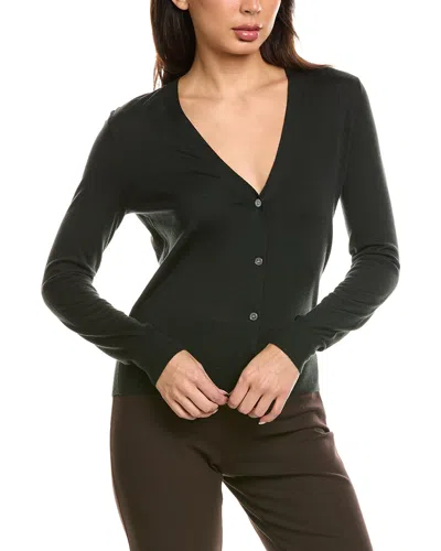 Theory V-neck Wool-blend Cardigan In Black