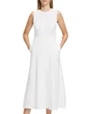Theory Volume Dart Linen-blend Dress In White