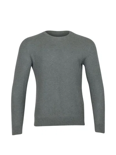 Pre-owned Theory Waffle-knit Sweater In Gray
