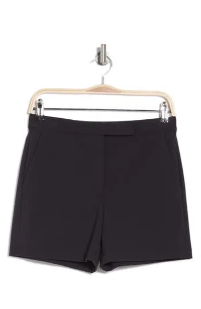 Theory Waist Tab Cotton Blend Shorts In Dark Navy