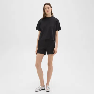 Theory Waist Tab Short In Good Linen In Black