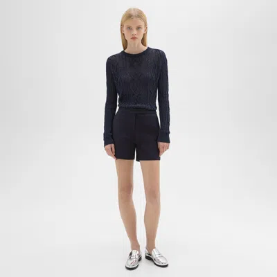 Theory Waist Tab Short In Neoteric Twill In Dark Navy