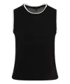 Theory Wool Knit Tank Top In Black