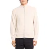 Theory Walton Cabled Cotton Zip Cardigan In Neutral