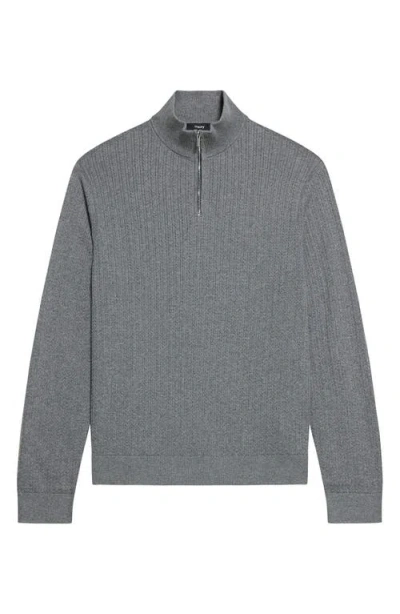 Theory Walton Half Zip Sweater In Gray