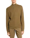 Theory Walton Quarter Zip Sweater In Brown