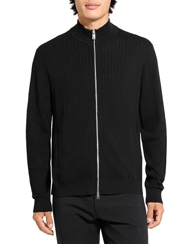 Theory Walton Textured Sweater Jacket In Black