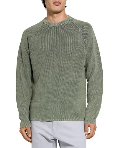 Theory Washed Long Sleeve Sweater In Green