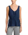 Theory Washed Tie Easy Tank Top In Blue