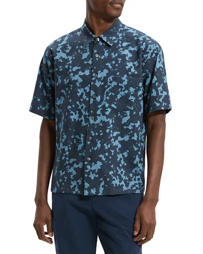 Theory Weekend Baltic Print Shirt In Blue