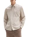 Theory Weekend Solid Cotton Button-up Shirt In Earl Gray