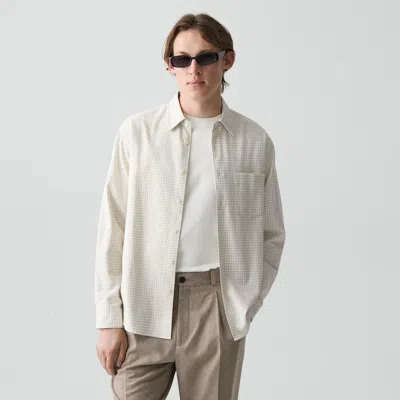 Theory Weekend Shirt In Cotton Check In White