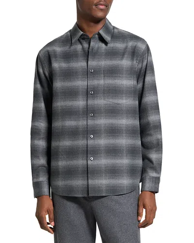 THEORY WEEKEND SHIRT IN FADED CHECK