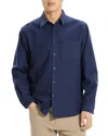 Theory Weekend Short Sleeve Shirt In Spun Flannel In Blue