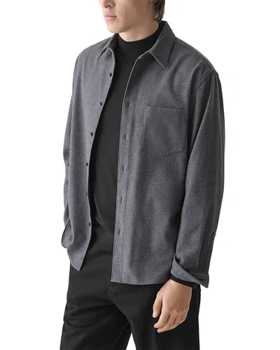 THEORY WEEKEND SHORT SLEEVE SHIRT IN SPUN FLANNEL