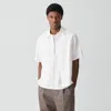 Theory Weekend Short-sleeve Shirt In Waffled Cotton In White