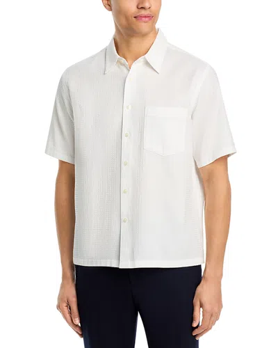 Theory Weekend Waffle Stripe Pocket Shirt In White