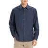 Theory Weekend Woods Check Cotton Button-up Shirt In Blue