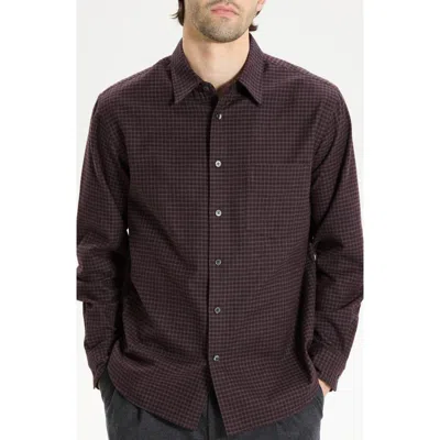 Theory Weekend Woods Check Cotton Button-up Shirt In Purple
