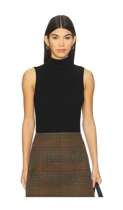 Theory Wendel Ribbed Top In Black