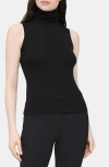 Theory Wendel Sleeveless Turtleneck Top In Black