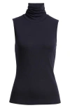 Theory Wendel Sleeveless Turtleneck Top In Purple