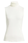 Theory Wendel Sleeveless Turtleneck Top In White