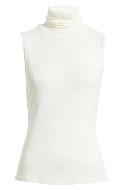 Theory Wendel Sleeveless Turtleneck Top In White
