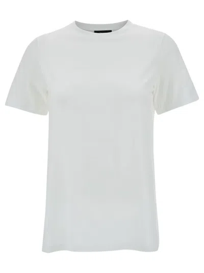 Theory White Crewneck T-shirt In Cotton Woman