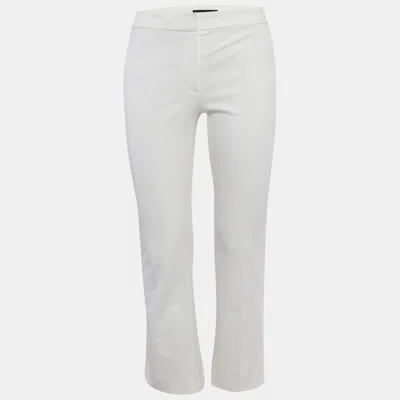 Pre-owned Theory White Gabardine Kick Pants S