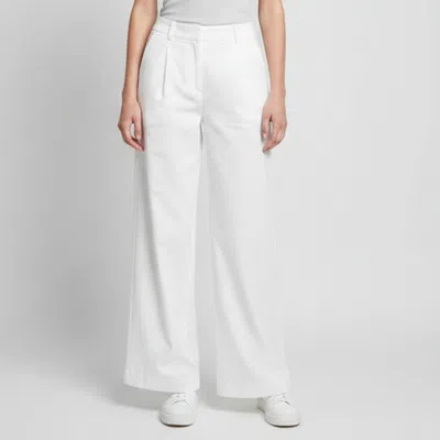 Pre-owned Theory White Linen Pleated Low-rise Galena Pants M