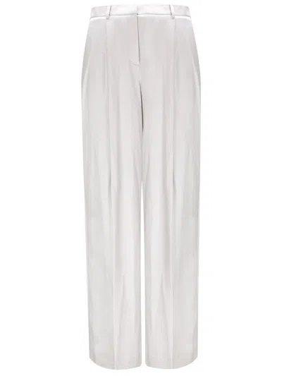 Theory White Pants With Pinces Detail At The Front In Viscose Woman