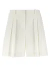 Theory Pleated Design Bermuda Shorts In White