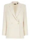 Theory Relaxed Double-breasted Jacket With Classic Reverse Collar In White