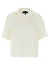 Theory Oversized Polo Shirt In Silk Georgette In White