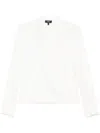 Theory Women's Draped Silk-georgette Blouse In White
