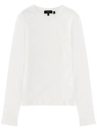 THEORY WOMEN WHITE SOLID CREW NECK T-SHIRT, XS LUXURY T-SHIRTS FOR WOMEN DARVEYS